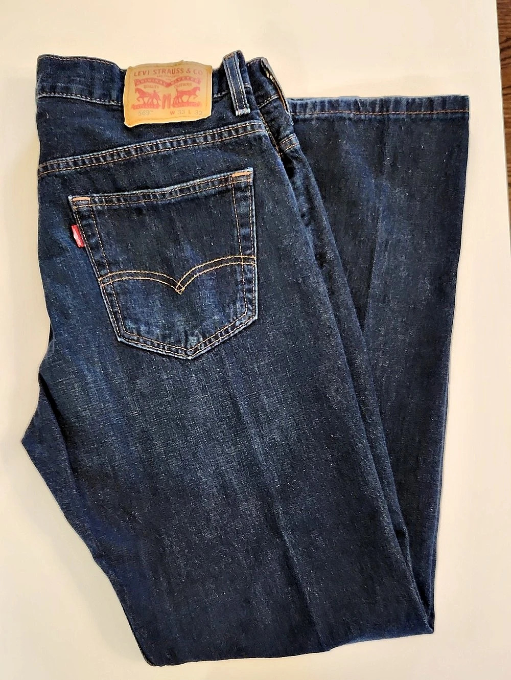 Levi's 569 Loose Straight Fit Jeans Straight Leg Jeans Waist 33 Length 32 Blue
